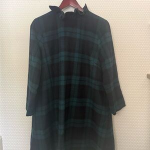Tuckernuck Blackwash Plaid Wool Dress in Green and Black.